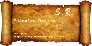 Spengler Rozina névjegykártya